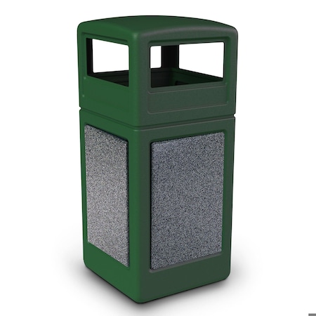 Commercial Zone Products 42-gallon StoneTec Square Dome-Lid, Forest Green w/ Pepperstone 720426K