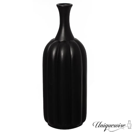 Uniquewise 35in Tall Decorative Fiberglass Modern Floor Vase Flower Holder for Floral Arrangements, Black QI004840.S