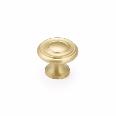 Schaub 1-1/4in Colonial Cabinet Knob Satin Brass Finish 703-SB