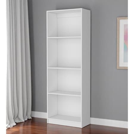 Homeroots 71" White Wood Four Tier Bookcase 546592