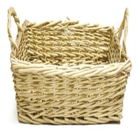 Mdr Trading AI-5175-Q02 18 x 14 in. Handled Willow Basket, Beige - Set of 2 AI-5175_Q02