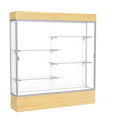 Ghent Lighted Floor Display Case 72x80x16, White, Satin 2176WB-SN-LV
