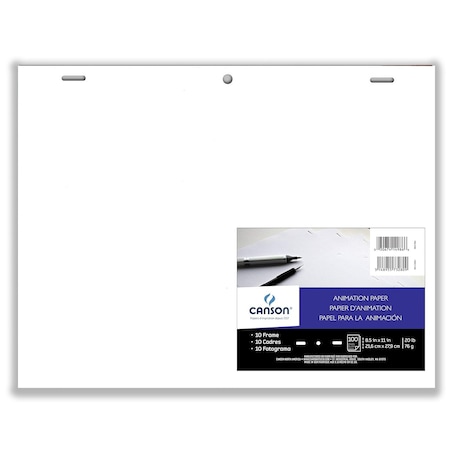 Canson Artist Series Acme Punched Animation 10 Frame Sheet, Bulk Pack, 8.5x11 inch, 100PK C100511183