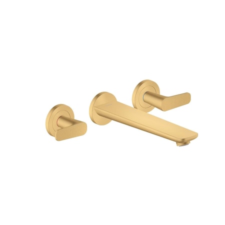 Axor Citterio C 3-Hole Wall-Mounted Tub Filler- Cubic Cut in Brushed Gold Optic 49483251