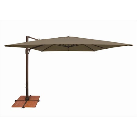 Simplyshade 10 ft. Bali Square Cantilever Umbrella With Cross Base Taupe SSAD45-10SQ-00/3474