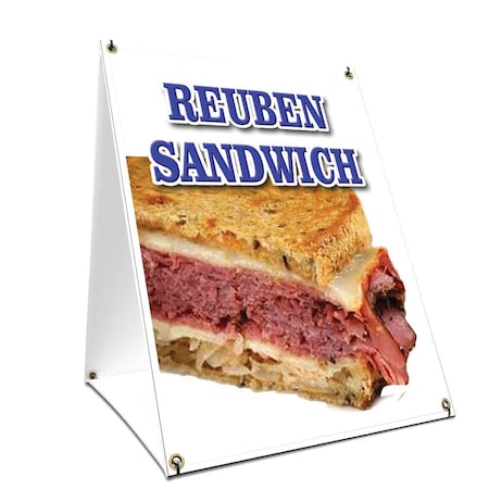 Signmission Reuben Sandwich, 24 Inch x 18 Inch A-frame Yard Sign, Plastic Sign SBC-1824-Reuben Sandwich