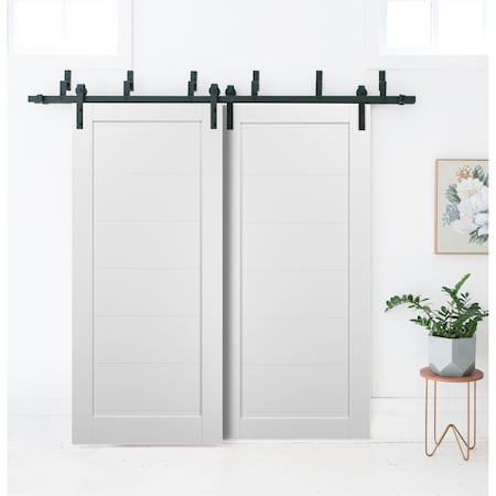 Sartodoors Barn Bypass Interior Door, 36" x 80", White QUADRO4115BBB-WS-36