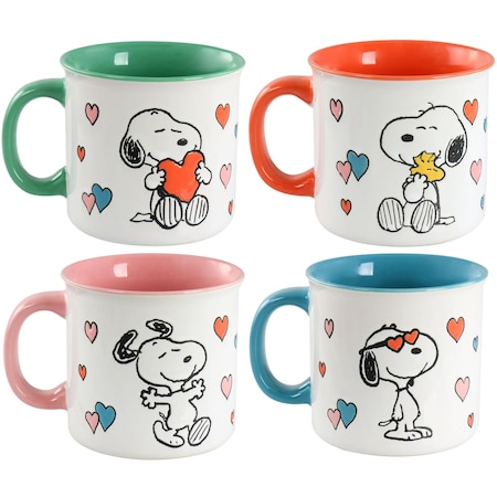 Peanuts Mothers Love 4 Piece 21 Ounce Camper Mug Set in Assorted Designs 136640.01