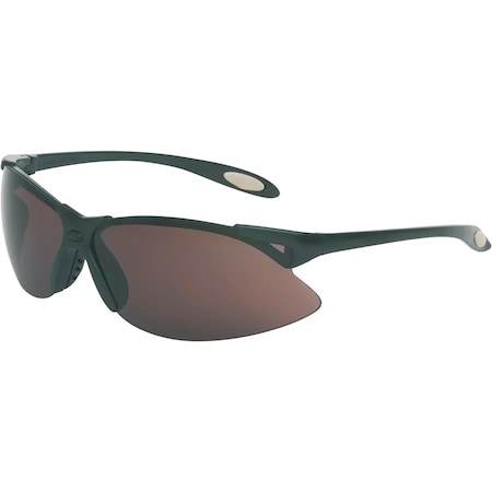 Uvex Semi-Rimless Black Safety Glasses with Gray Lens and Anti-Fog Coating A903