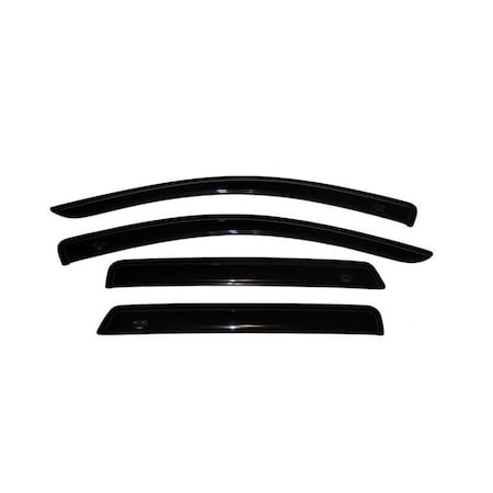 Ventshade Rainguards, Aerodynamic Design, Tape-On, Smoke, Acrylic, Set Of 4 94072