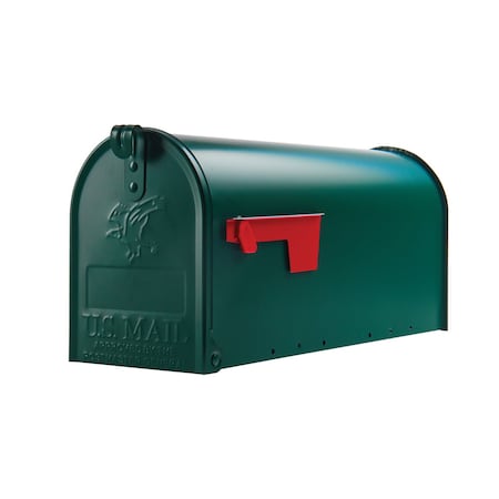 Solar Group Architectural Mailboxes Elite Classic Galvanized Steel Post Mount Green Mailbox E1100GAM