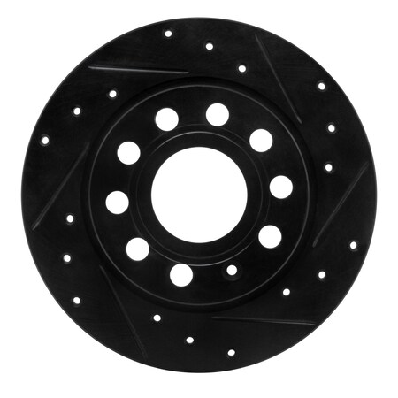 Dynamic Friction Co DFC Brake Rotor - Drilled and Slotted - Black 633-74033R