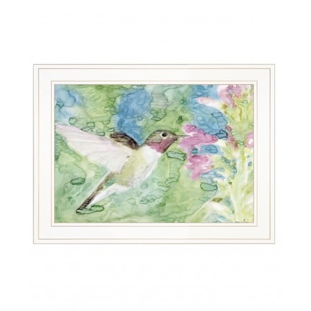 Homeroots Hummingbird 1 White Framed Print Wall Art 407862