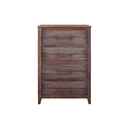 Homeroots 35" Brown Solid Wood Four Drawer Chest 524571