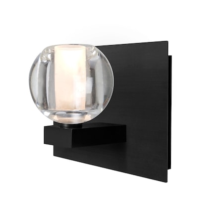 Besa Lighting Besa, Boca Vanity, Clear, Black Finish, 1x40W G9 base 1WF-BOCACL-BK