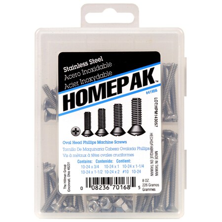 Hillman Assorted in. X Assorted in. L Phillips Oval Head Stainless Steel Machine Screw Kit 41956