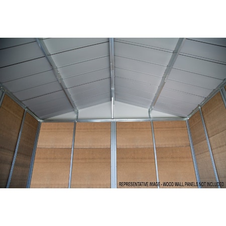 Arrow Lock Ironwood 10 'x12 ' Galvanized Steel Hybrid Shed Kit Anthracite IWA1012