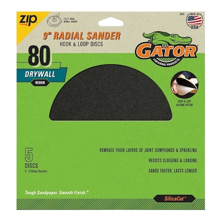 Gator DISC SANDING D/W SC 80GRIT 9IN 6440