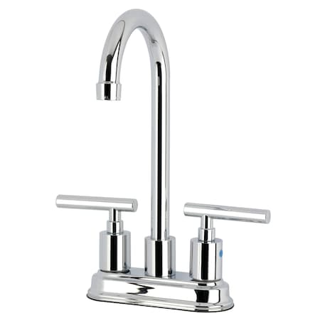 Kingston Brass Double-Handle 4" Centerset Bar Faucet, Polished Chrome KB8491CML