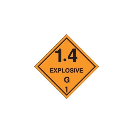 Bubblefast 4 x 4'' - ''1.4 - Explosive - G 1'' Labels BFDL5090