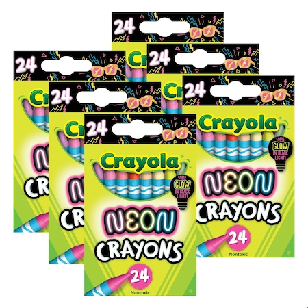 Crayola Neon Crayons, 24 Colors, 6PK 52-2998