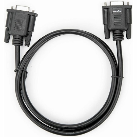 Rocstor PREMIUM 3FT 1M DB9 RS232 SERIAL NULL MODEM CABLE F/F -1 M BLACK FEMALE TO FEMA Y10C879-B1