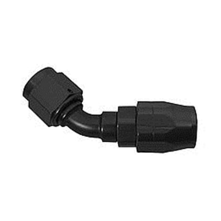 Hands On No.12 AN 45 deg Double Swivel Hose End - Black HA3620734
