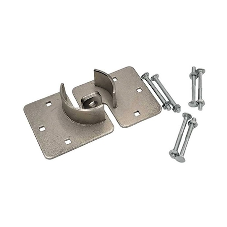 Ecs Hardware Round Hockey Puck Lock Hasp, 8 1/4 in, Nickel Plated ECSH-HASP-PUCK