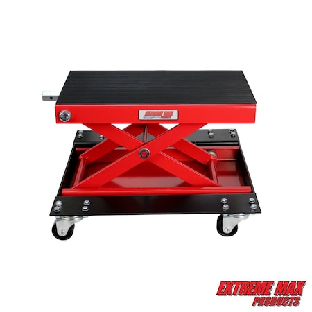 Extreme Max 5001.5059 Wide Motorcycle Scissor Jack with Dolly - 1100 lbs. 5001.5059