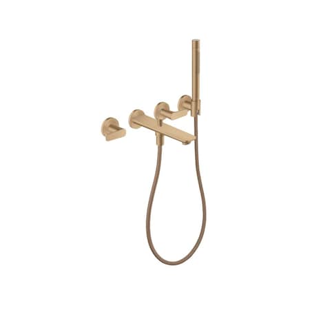 Axor Citterio C 3-Hole Wall-Mounted Tub Filler with 1.75 GPM Handshower and Holder in Brushed Bronze 49480141