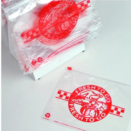 Lk Packaging 10" x 8" Slide Seal Deli Bag Stock Print "Fresh to Go" FSL108RP