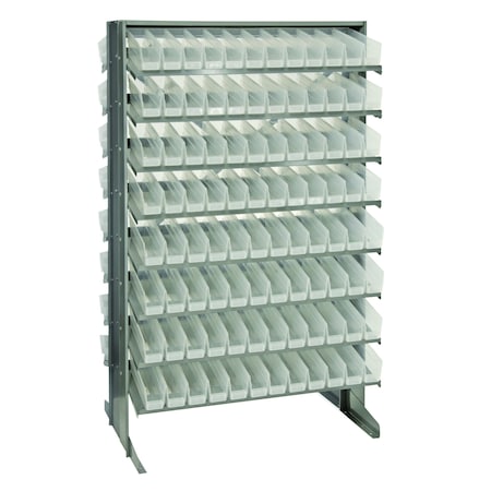 Quantum Storage Systems DOUBLE SIDED RACK W/192 BINS CLEAR QPRD-100CL