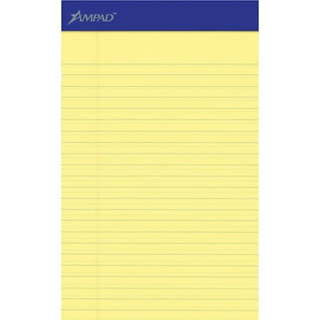 Ampad 8"X5" Canary Perforated Legal Pad, Pk12 20-204