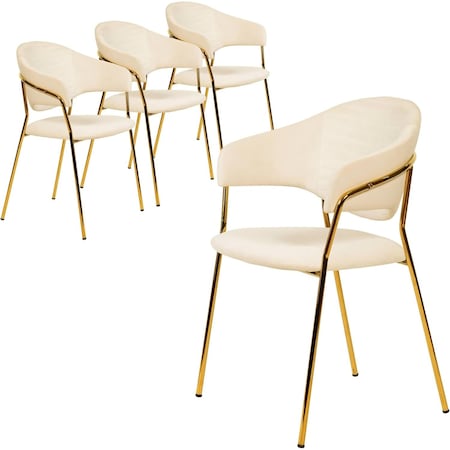Leisuremod Bella Collection Modern Dining Chair in Off White, 4PK BC21OW4