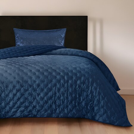 Homeroots Navy Blue Twin Polyester 220 Thread Count Washable Down Comforter Set 528884