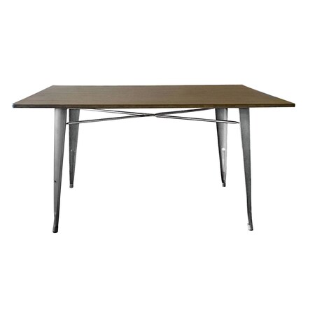 Homeroots 55" Gray Metal Dining Table 555170