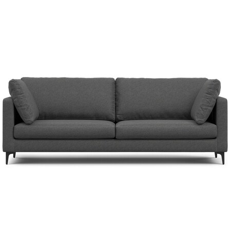 Homeroots 90" Gray Fabric Sofa With Black Legs 641004