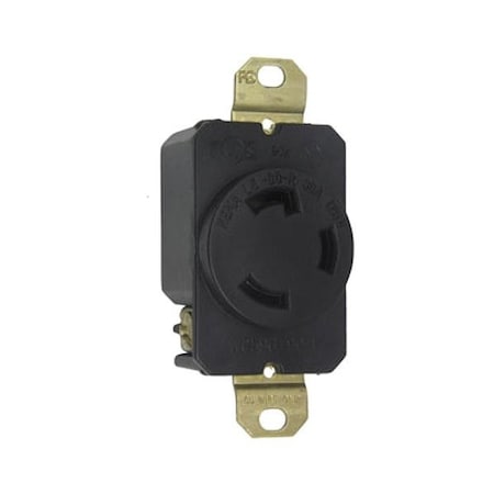 Legrand LockingReceptacle, 30A, 2hp, 125VAC, Black L530R