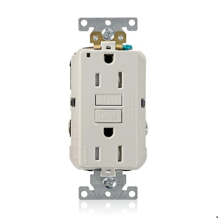 Leviton SmartlockPro GFCI 15A TR Ind Gr Lt Al G5262-TT