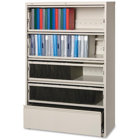 Hirsh 42" W 5 Drawer File Cabinet, Putty, Letter 17975