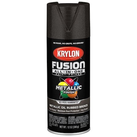 Fusion All-In-One 12 Oz Krylon Oil Rubbed Bronze Paint & Primer Spray Paint, Metallic K02771007