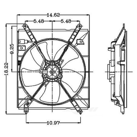 Global Parts Distributors Electric Cooling Fan Assembly 2811252