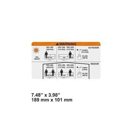 Mec REPLACEMENT DECAL, ANSI 92.20 43869