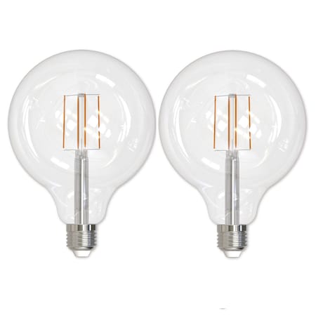 Bulbrite 60-Watt Equivalent Dimmable G40 Vintage Edison LED Light Bulb with Medium (E26) Base, 3000K, 2PK 862698