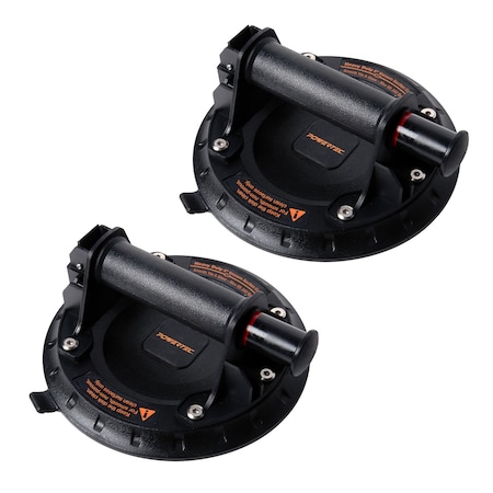 Powertec 8'' Heavy Duty Handheld Vacuum Suction Cups Lifter with 242 lbs Loads Capacity, 2PK 71884-P2N