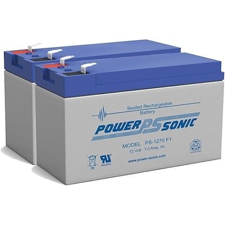 Power-Sonic PS-1270F1 12V 7Ah F1 AGM Rechargeable Batteries, 2PK PS-1270 F1
