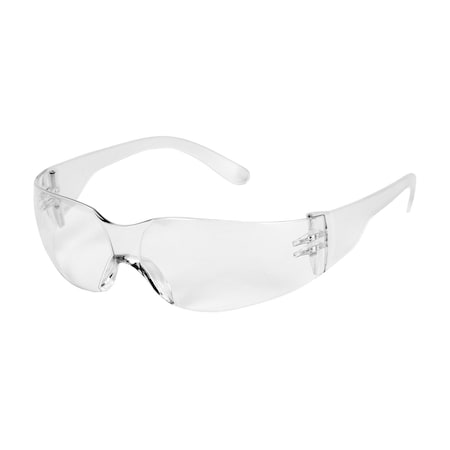 Bouton Optical Rimless Safety Glasses with Clear Temple, Clear Lens and Anti-Scratch Coating 250-01-0300