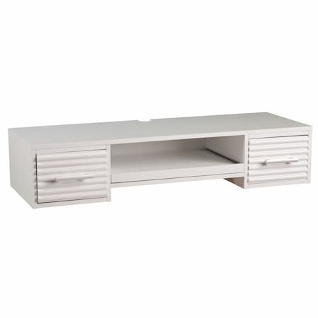 Homeroots White Wall Mount Desk with Drawers 402063