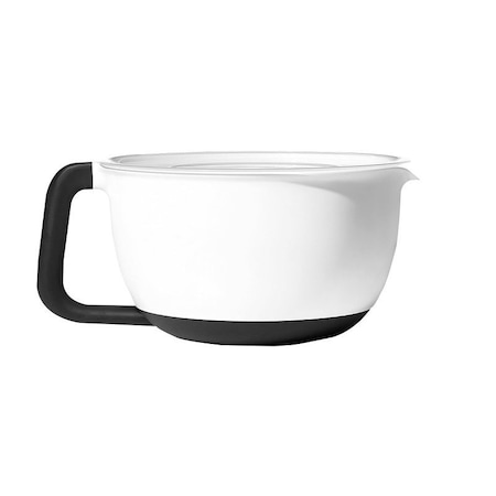 Good Grips Batter Bowl with Lid, 4 qt Capacity, 12.28 in L, 9.89 in W, Plastic, White 11325000