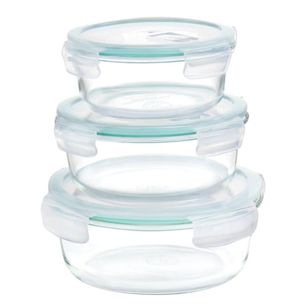 Martha Stewart 6 Piece Round Glass Storage Containers with Leak Proof Lids 131110.06